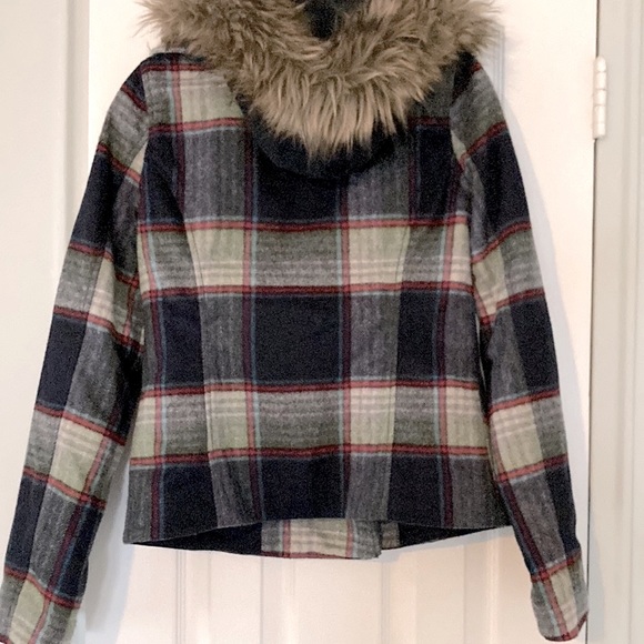 Hollister woman’s windowpane plaid wool jacket - Picture 4 of 7